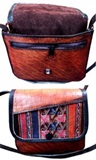 Leather purse with button