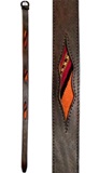 Leather belt with antique awayo- multicoloured