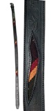 Leather belt with antique awayo - black