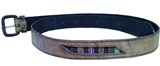 Leather belt with antique awayo - light brown