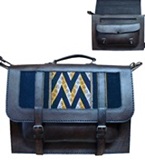 Leather briefcase with "Macha" awayo applications