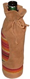 Suede wine cover  with awayo- brown