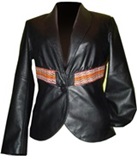 Chaqueta de cuero con awayo