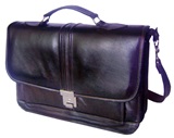 Black Briefcase - Llama leather