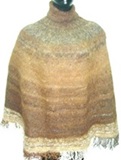 Poncho de alpaca caf