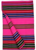 Manta de Awayo - Franjas Multicolores - Tonos Rosado