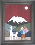 Cuadro en alto relieve con Illimani