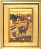 Wall hanging with rural landscape