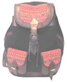 Leather Backpack with Sude