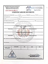 Divorce certificate