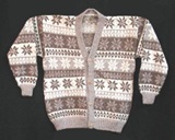 Alpaca Cardigan - Brown with stripes 