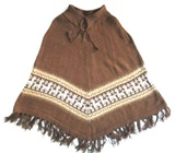 Alpaca Poncho for Kids (4 to 6 years)- brown