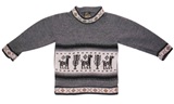 Gray Sweater with  llamas  design.<br>Ages: 3-5 years