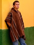 Hooded Poncho - Brown