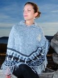 Alpaca Poncho - Gray