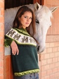 Dark green Sweater - andean decoration