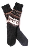 Alpaca Socks - Black with Brown Details