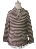 Striped Sweater with Fringes