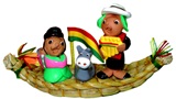 Totora raft with family (small size)