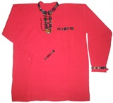 Shirt with awayo details- red