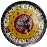 Wood Clock - Andean Motifs