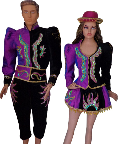 Black and Fuchsia Caporal Torero Suit for women