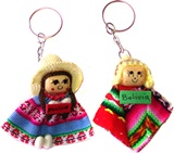 Two Key Rings "Andean Couple"