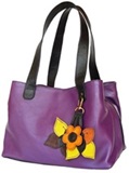 Llama leather purse   Spring   - Purple