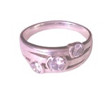 Beautiful 3-Stone CZ Silver Ring