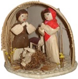 Nativity scene with manger (corn leaves)