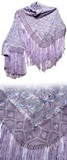 Cholita shawl with silk macram- light purple