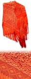 Cholita shawl with silk macram - orange