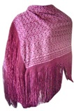 Cholita shawl with silk macram - Purple