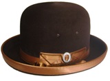 Brown Cholita Hat - Gold Details