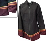 Jacket with awayo for women - burgundy stripe